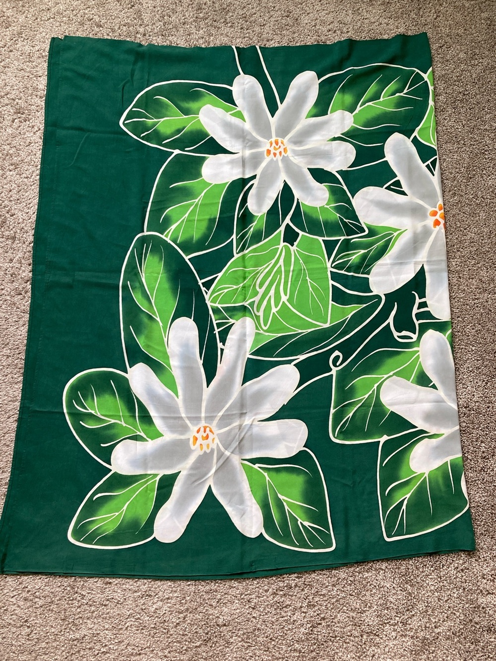 La Pareo Company Floral Polynesian Sarong Wrap Scarf Boho Beachy Vacation Retro - Picture 2 of 5